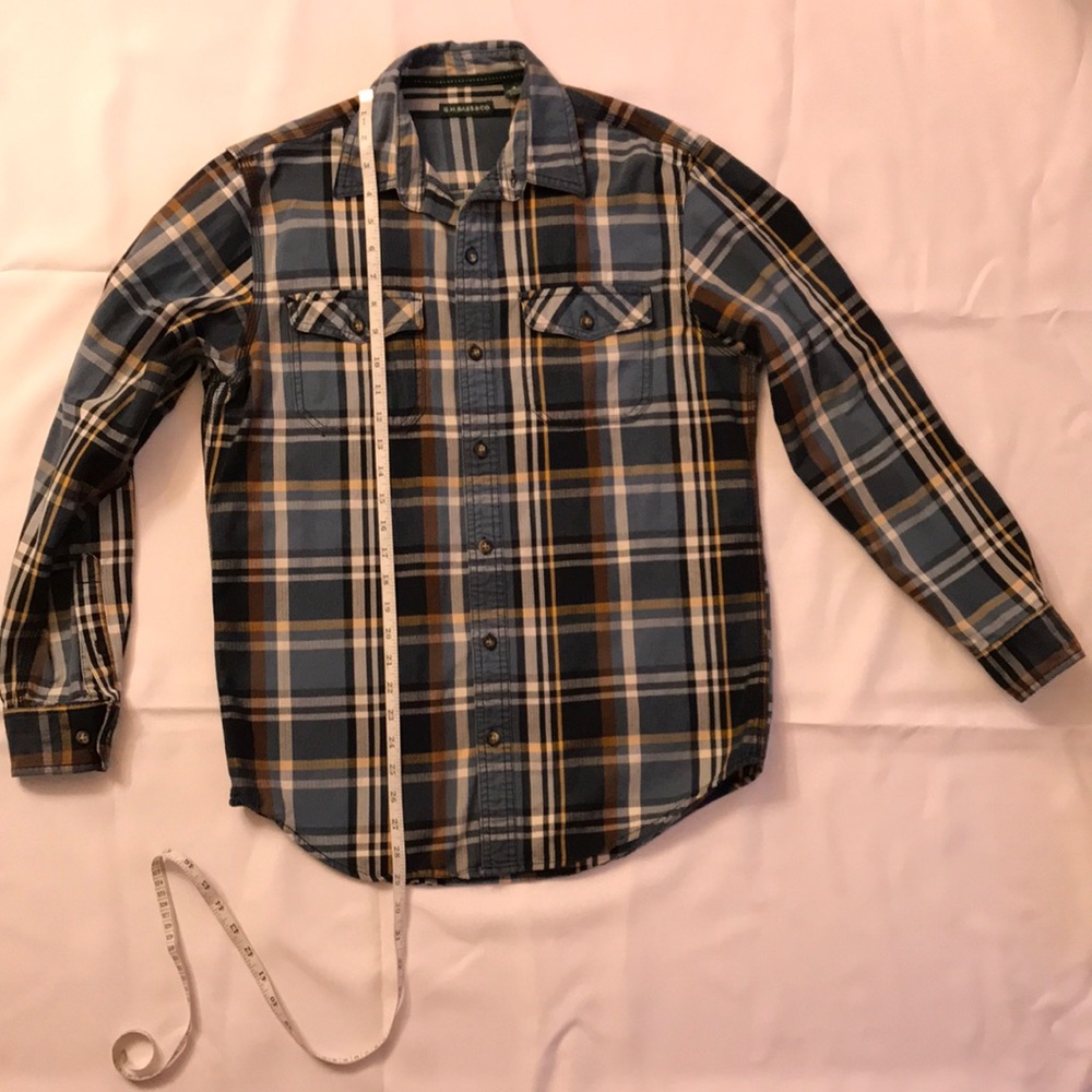 Bass & Co Mens Plaid Button Down Shirt Size S EUC